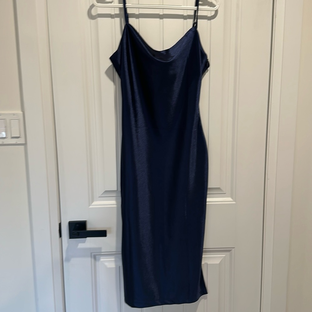 Blue stain cocktail dress